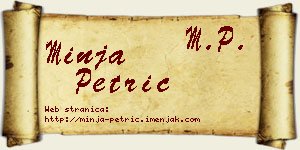 Minja Petrić vizit kartica